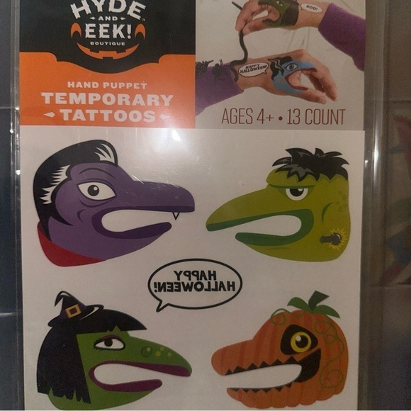 Hyde & EEK Other - Hyde and EEK Temporary Tattoos Happy Halloween